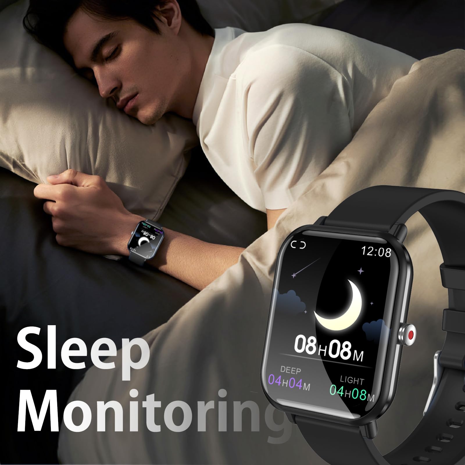 Smart Watch For Men Women, Fitness Tracker, 1.9 '' Smartwatches, 24 Sports Modes, Heart Rate/Sleep Monitor/Pedometer/Spo2/Step C